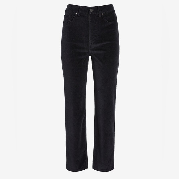 Express Black Velvet Super High Rise Straight Pant- NWT - Picture 4 of 16